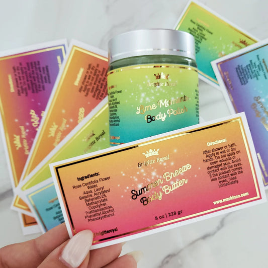 custom gradient stickers with gold foiled text -  XOXOKristen