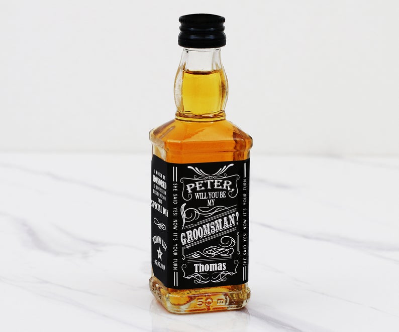 Personalized groomsman proposal whiskey label - XOXOKrsiten