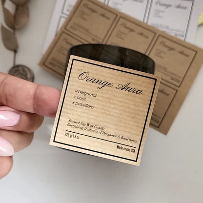 Elegant Square Candle Label