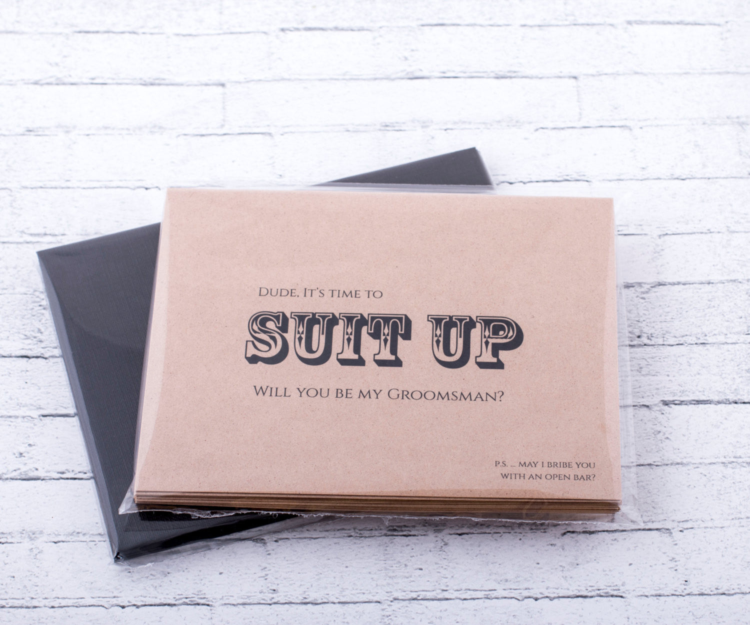 "Dude it's time to suit up" pack of 8 proposal groomsman cards - XOXOKrsiten