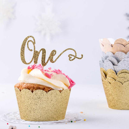 Gold glittered cupcake wraps - XOXOKristen