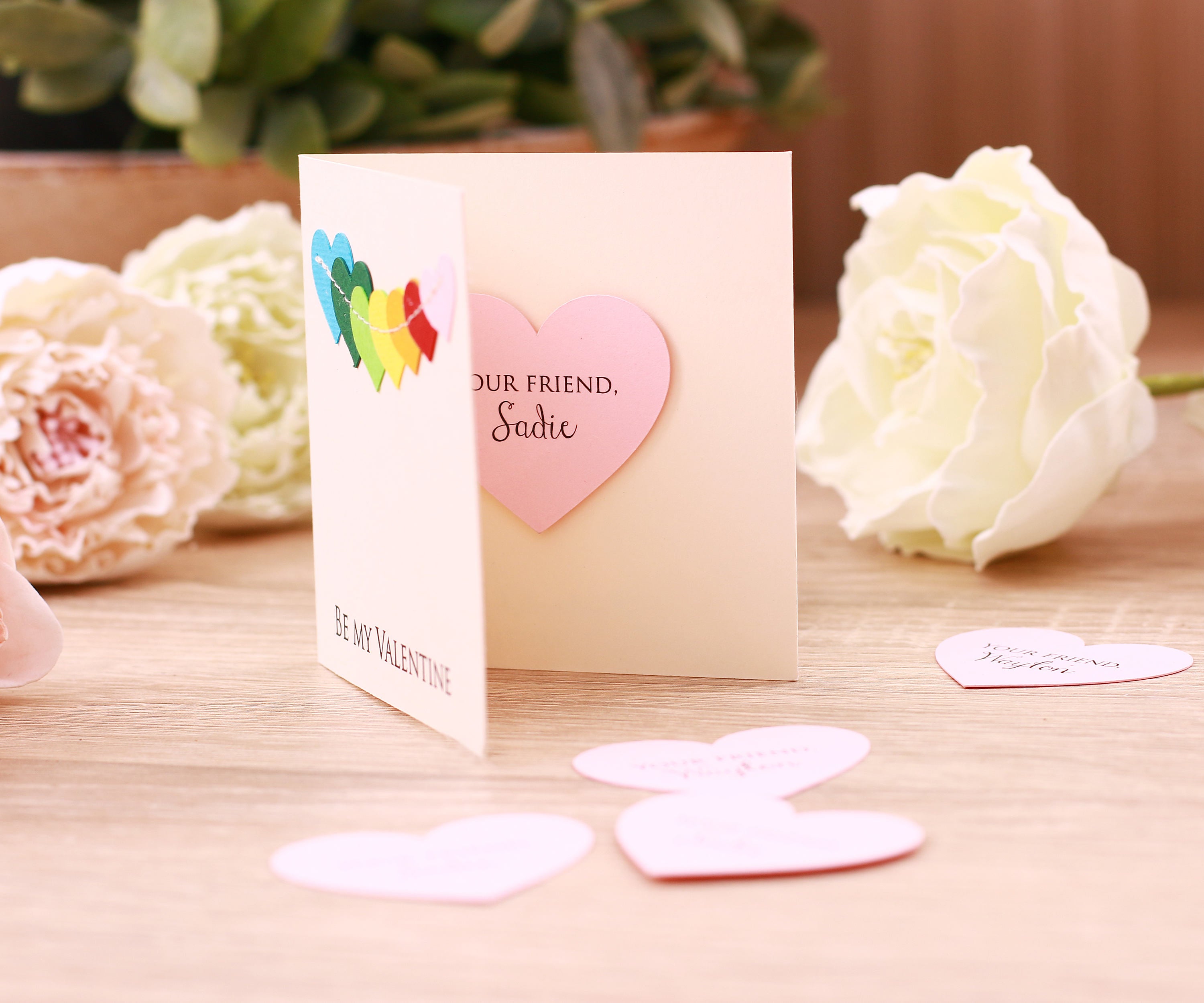 Set of 12 Valentine's day cards for school with colorful hearts -  XOXOKristen