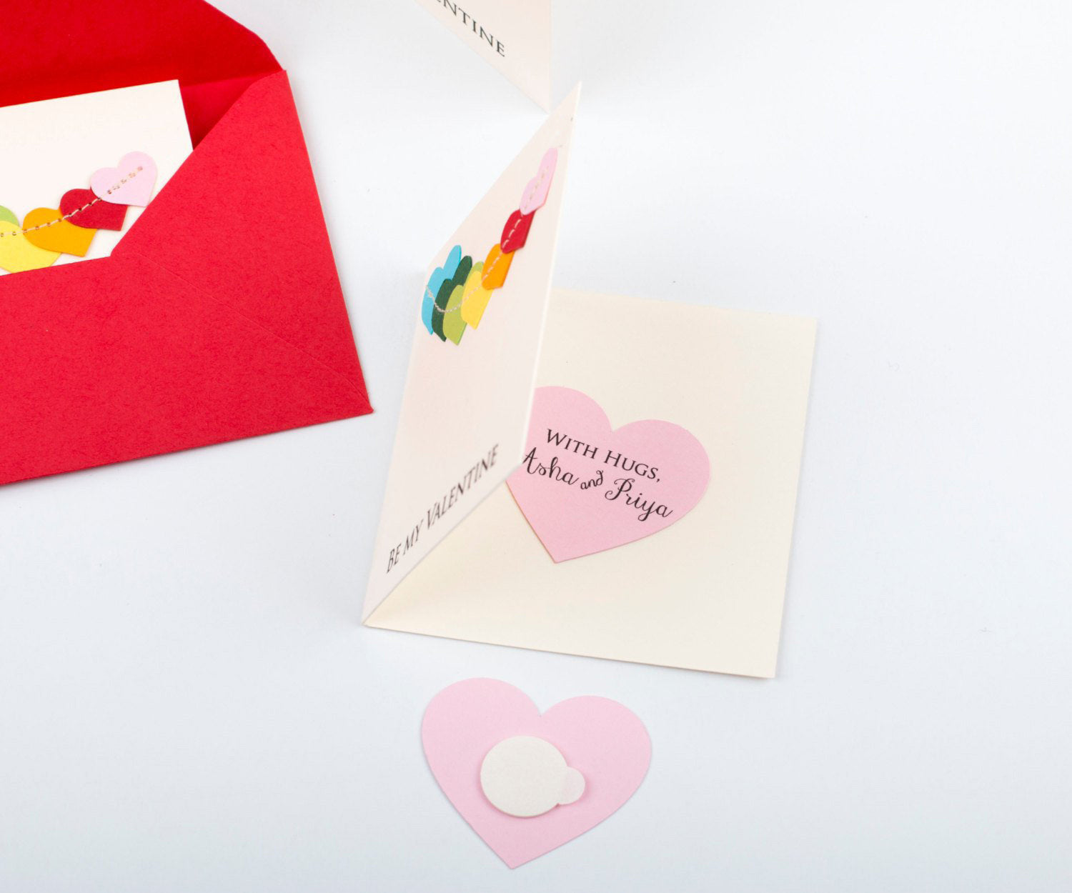 Set of 12 Valentine's day cards for school with colorful hearts -  XOXOKristen