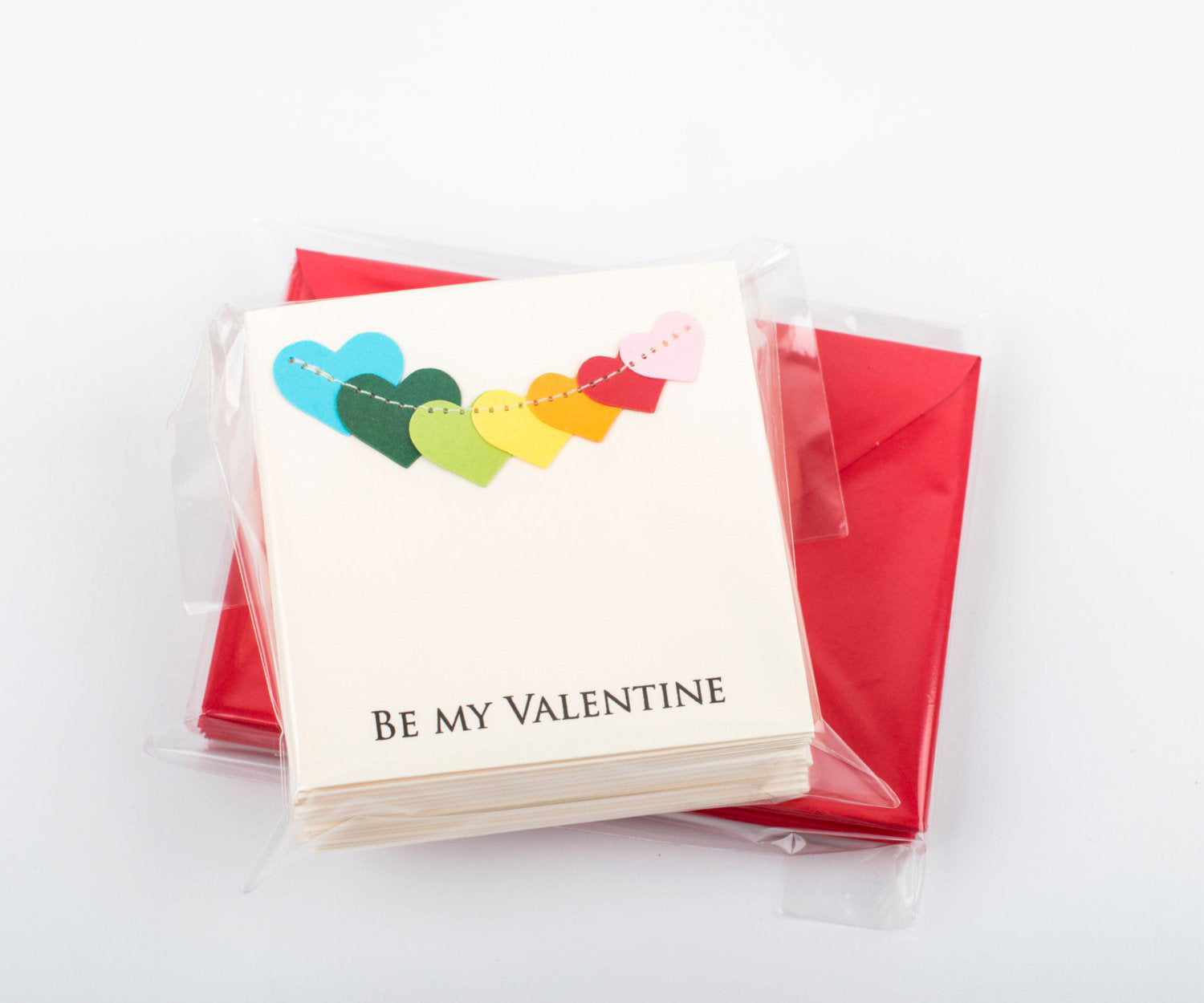 Set of 12 Valentine's day cards for school with colorful hearts -  XOXOKristen