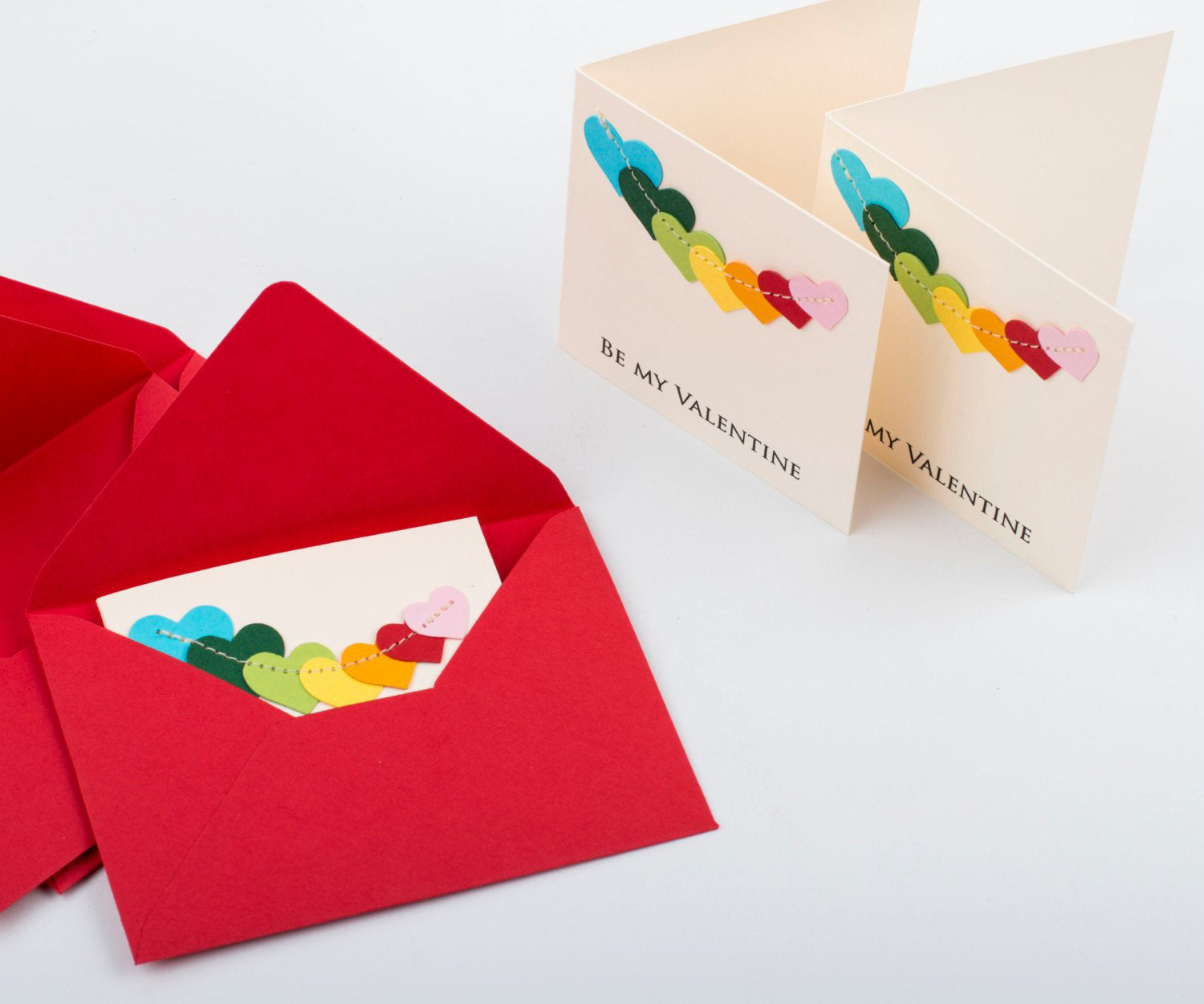 Set of 12 Valentine's day cards for school with colorful hearts -  XOXOKristen