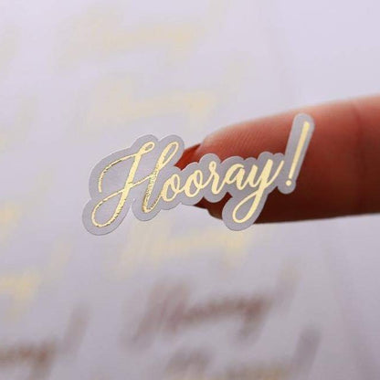 Gold foiled agenda planner sticker Hooray - XOXOKristen