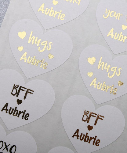 BFF Valentines Stickers, Hugs Valentine Stickers for Kids, Kids Valentines Stickers, Personalized Stickers, Classroom Valentine Gift Sticker - XOXOKristen