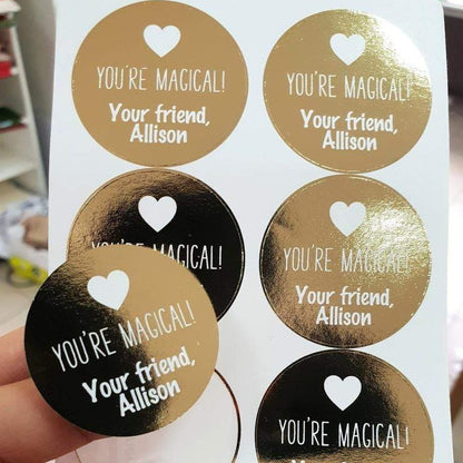 Gold foiled Valentine's day stickers -  XOXOKristen