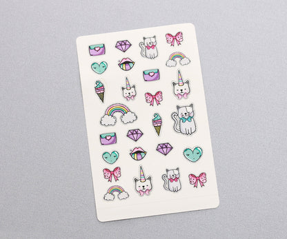 Mini planner sticker with cute unicorn design -  XOXOKristen
