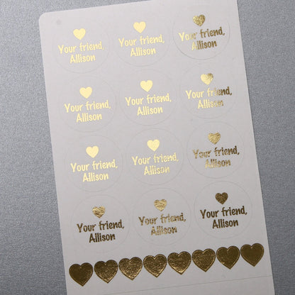 Gold foiled Valentine's day stickers -  XOXOKristen