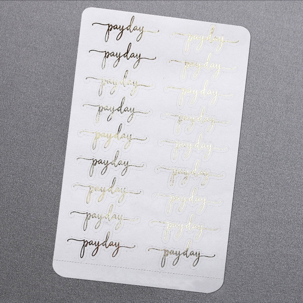 Payday gold foiled planner stickers - XOXOKristen
