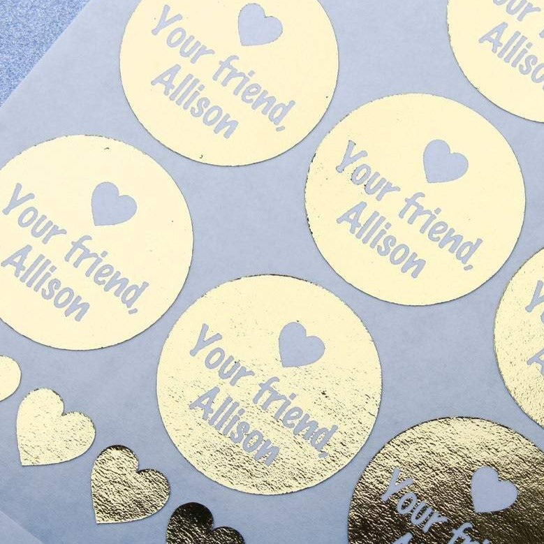 Gold foiled Valentine's day stickers -  XOXOKristen