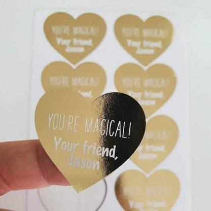 Hear shaped gold valentine's day stickers -  XOXOKristen