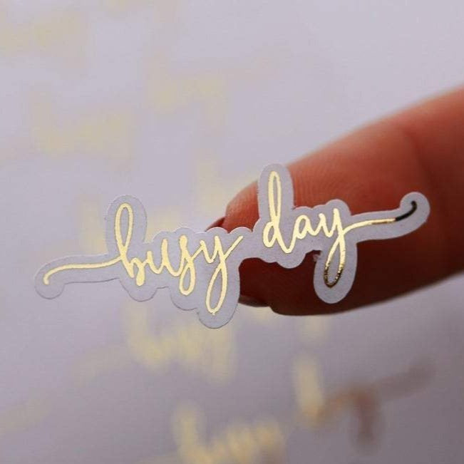 Busy Day Agenda Planner Stickers Gold Silver Rose Gold foiled planner stickers