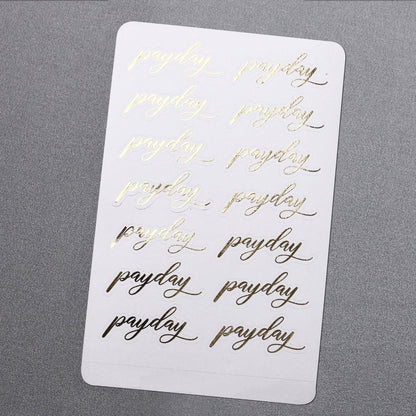 Gold foiled payday planner stickers - XOXOKristen 