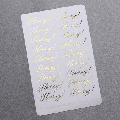 Gold foiled agenda planner sticker Hooray - XOXOKristen