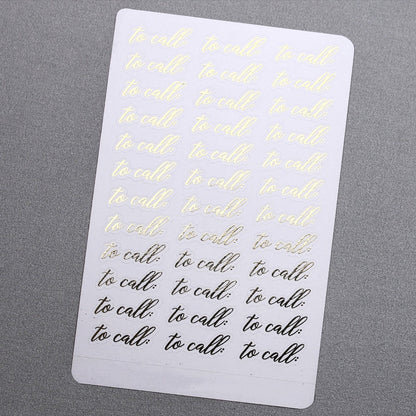 Gold foiled planner sticker To call -  XOXOKristen