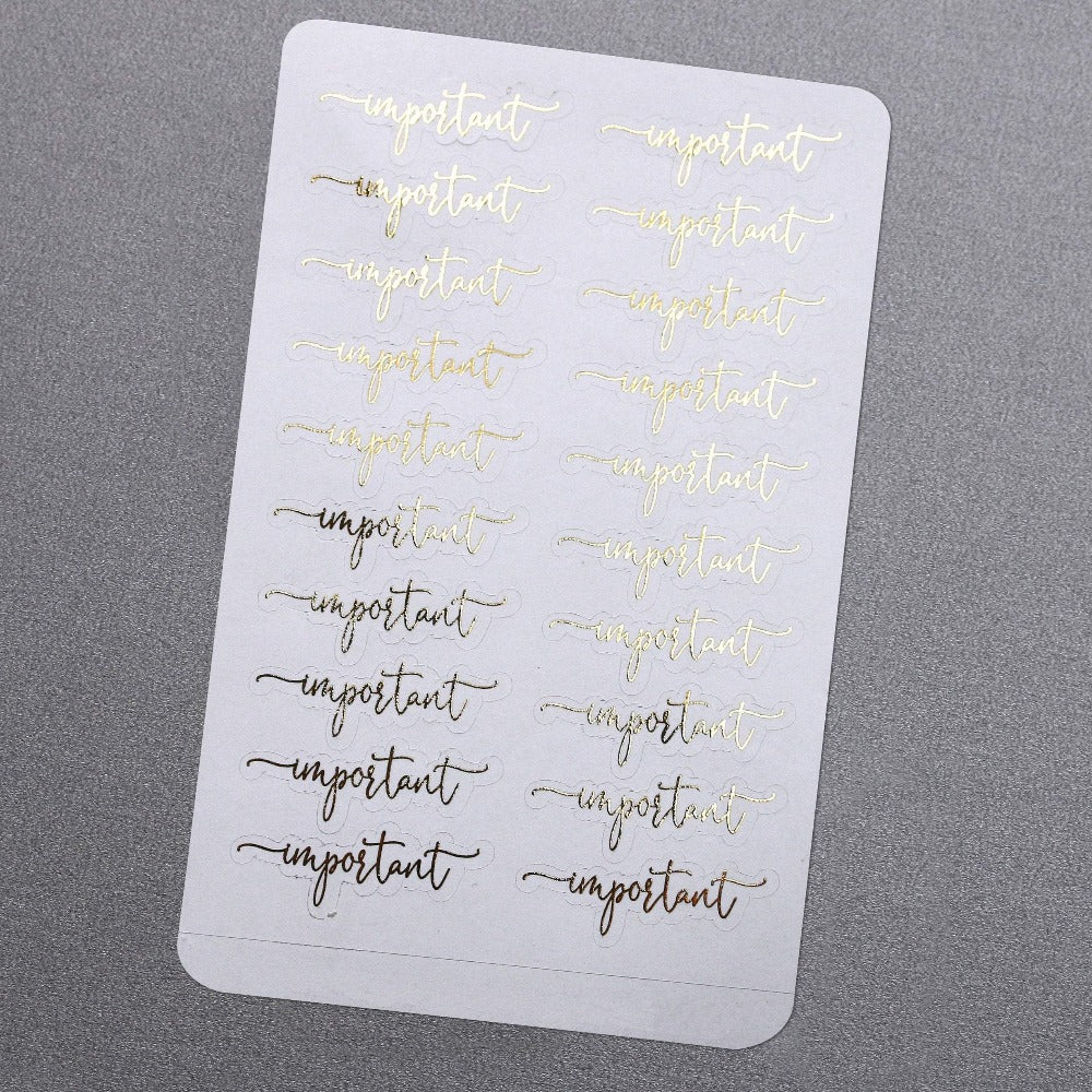 Important gold foiled planner stickers - XOXOKristen 