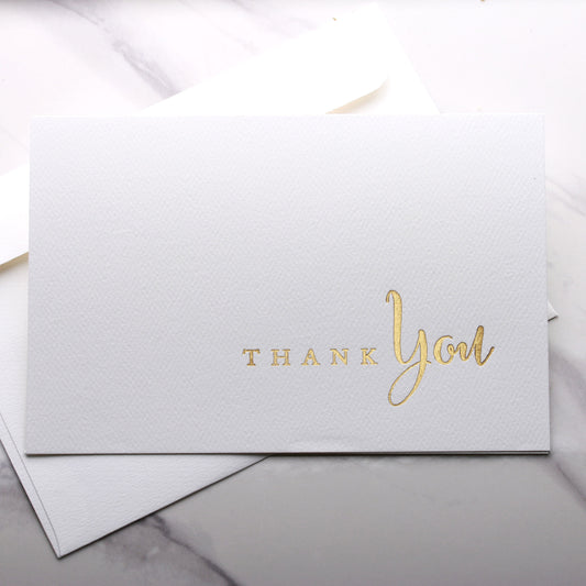 Elegant Thank You Cards Gold Foil Letterpressed Thank You Cards Wedding Thank You Cards Simple Gold Foil Thank You Cards Foil Pressed Cards - XOXOKristen