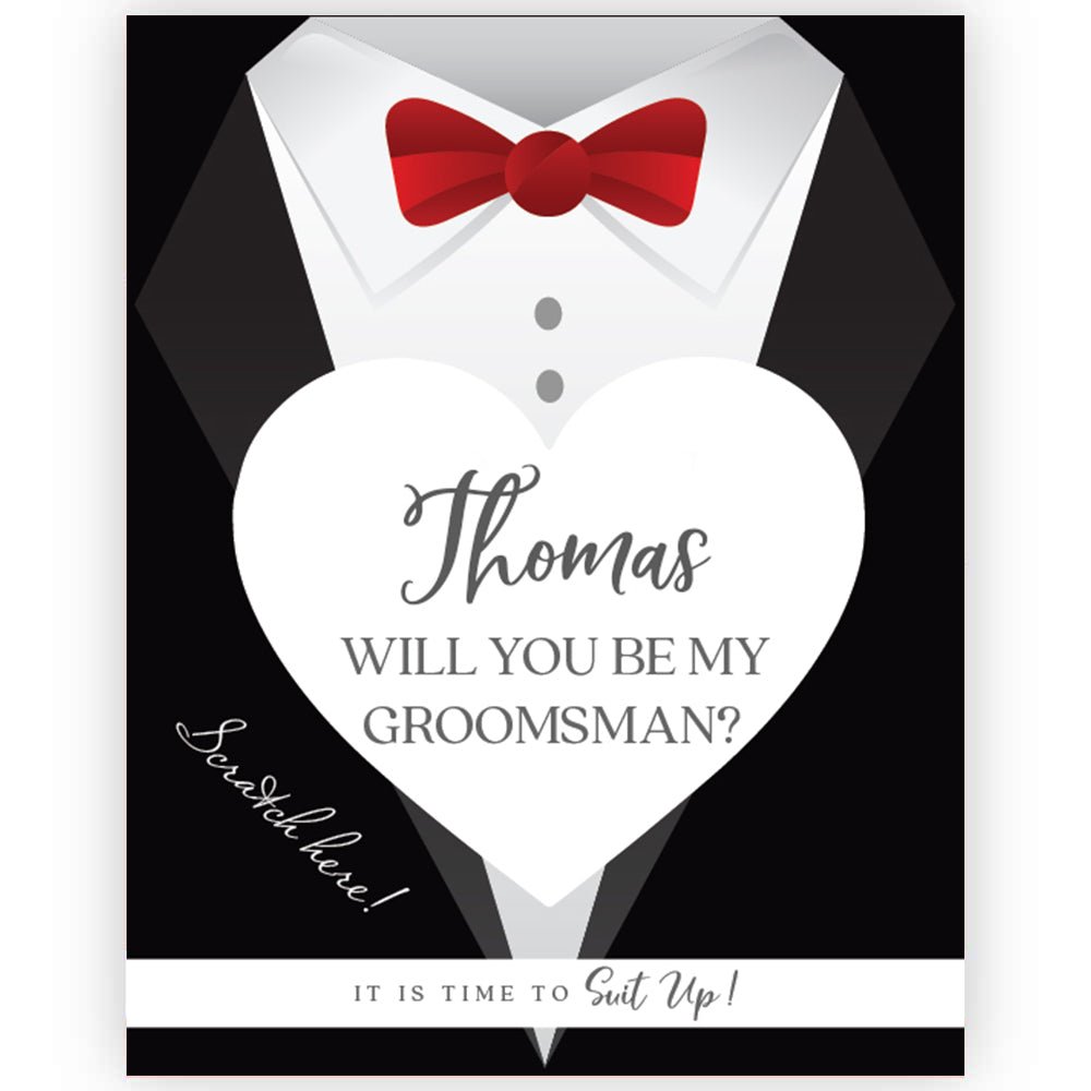 It's Time to Suit Up Groomsman Proposal Wine Label - XOXOKristen