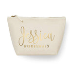 Jessica Makeup Pouch with Name and Wedding Role - XOXOKristen
