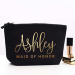 Jessica Makeup Pouch with Name and Wedding Role - XOXOKristen
