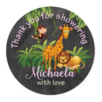 Jungle Party Thank you Baby Shower Stickers - XOXOKristen