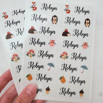 Kids Name Labels Forest and Animals - XOXOKristen