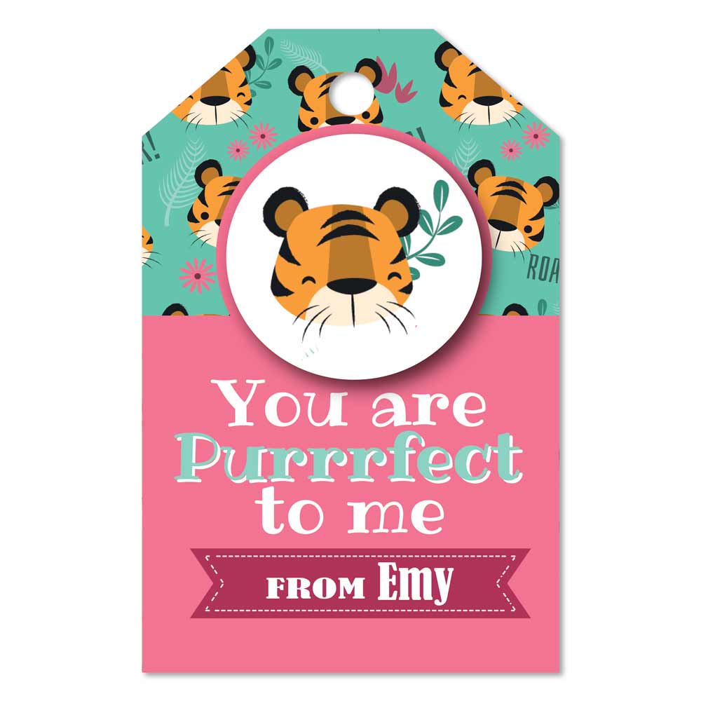 Kids Valentine Cute Animal Favor Tags in Pink - XOXOKristen