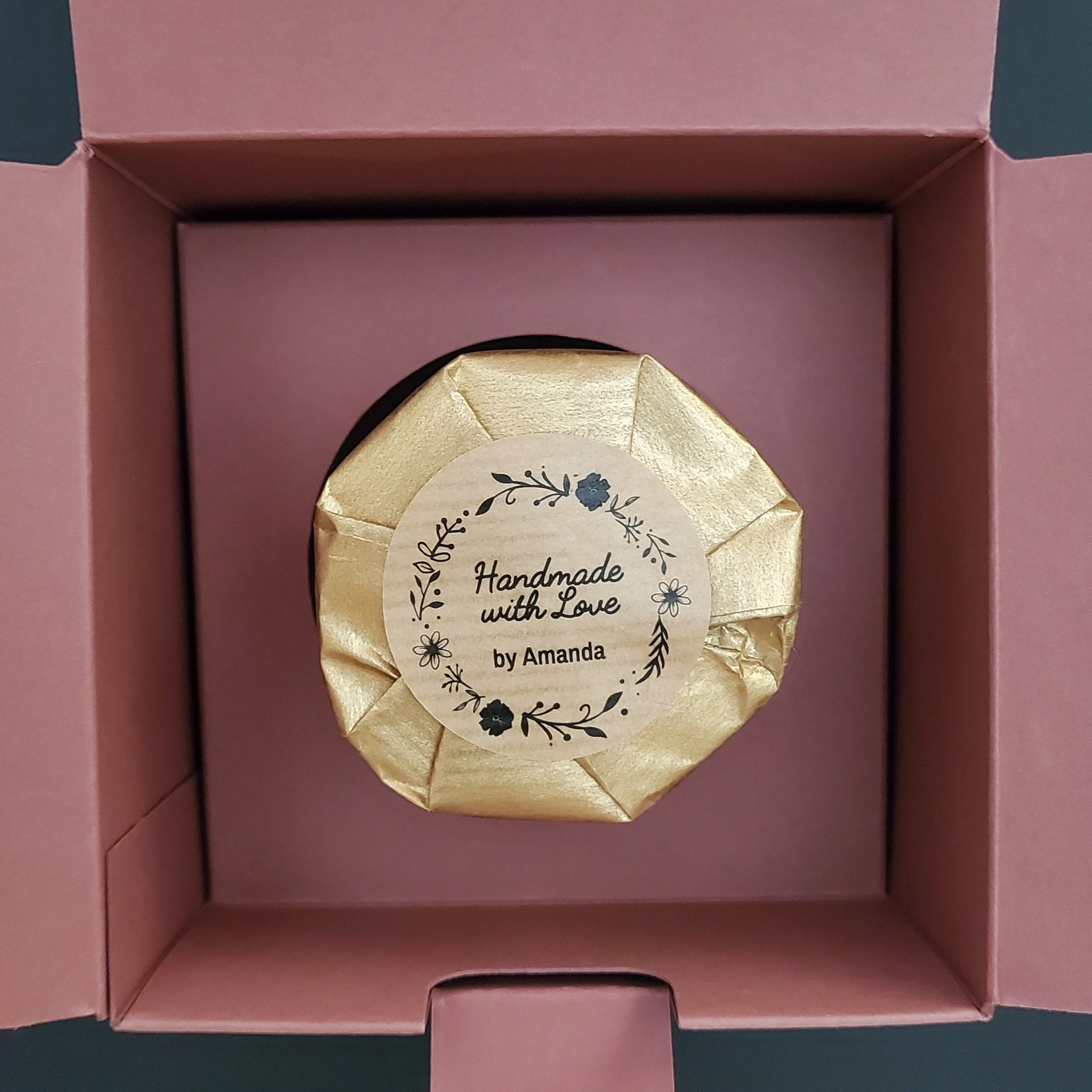Kraft Handmade with Love Labeling Stickers - XOXOKristen