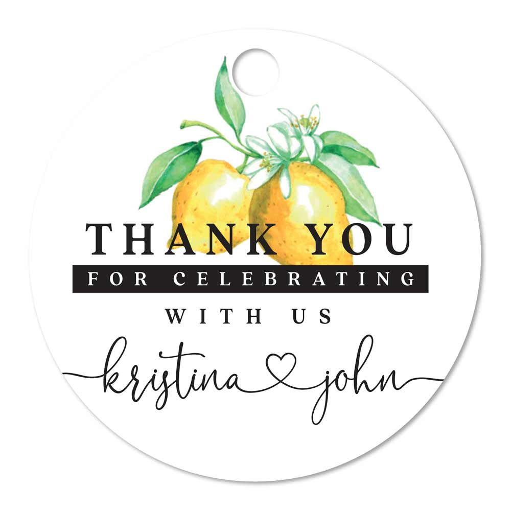 Lemon Thank you Favor Tag - XOXOKristen