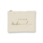 Leticia Makeup Bag with Custom Name and Wedding Role - XOXOKristen