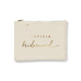 Leticia Makeup Bag with Custom Name and Wedding Role - XOXOKristen