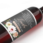 Light Grey & Pink Garden Flowers Proposal Wine Label - XOXOKristen