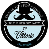 Little Man Favor Sticker First Birthday Thank you Sticker - XOXOKristen