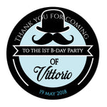 Little Man Favor Sticker First Birthday Thank you Sticker - XOXOKristen