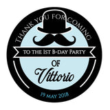 Little Man Favor Sticker First Birthday Thank you Sticker - XOXOKristen