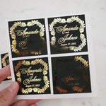 Luxurious Velvet Wedding Favor Stickers with Gold Foil - XOXOKristen