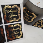 Luxurious Velvet Wedding Favor Stickers with Gold Foil - XOXOKristen