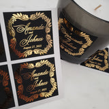 Luxurious Velvet Wedding Favor Stickers with Gold Foil - XOXOKristen