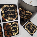 Luxurious Velvet Wedding Favor Stickers with Gold Foil - XOXOKristen