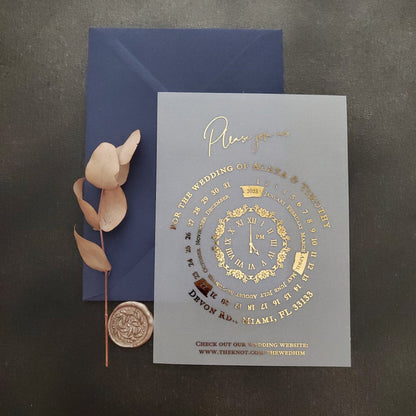 Luxury Gold Foiled Calendar Wedding Invitation - XOXOKristen