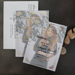 Luxury Vellum Quinceanera Invitations with Gold Frame and Photo - XOXOKristen