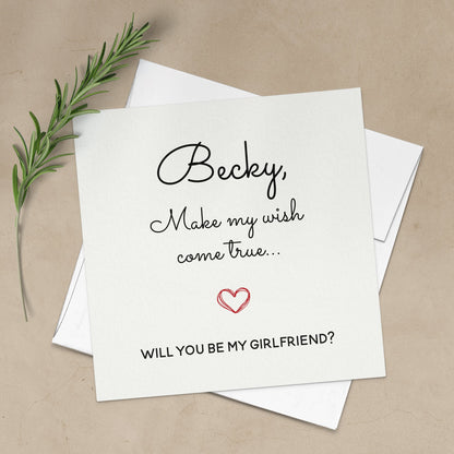 Make my Wish Come True Girlfriend Proposal Card - XOXOKristen