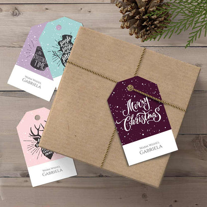 Merry & Bright Personalized Christmas Gift Tags - XOXOKristen