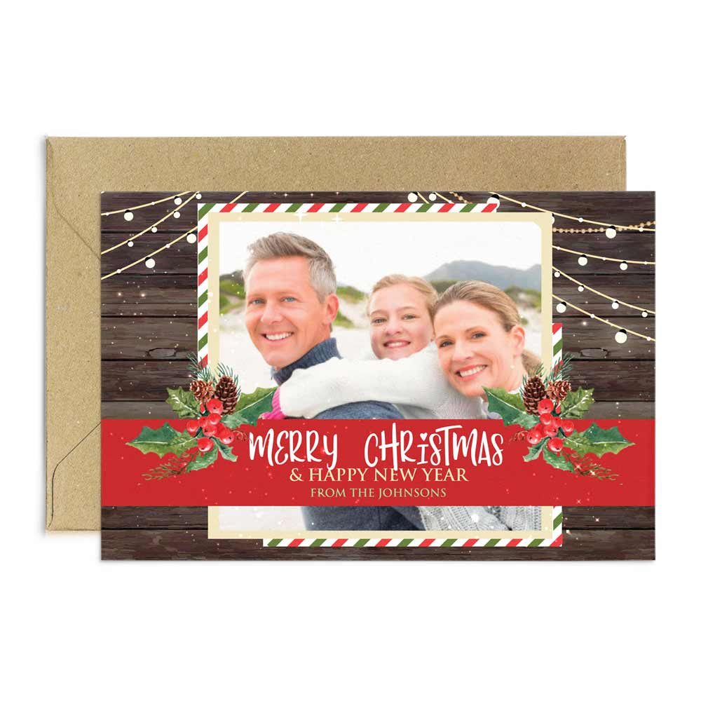 Merry Christmas and Happy New Year Photo Postcard - XOXOKristen