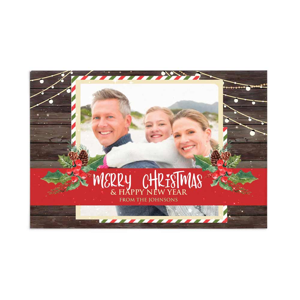 Merry Christmas and Happy New Year Photo Postcard - XOXOKristen