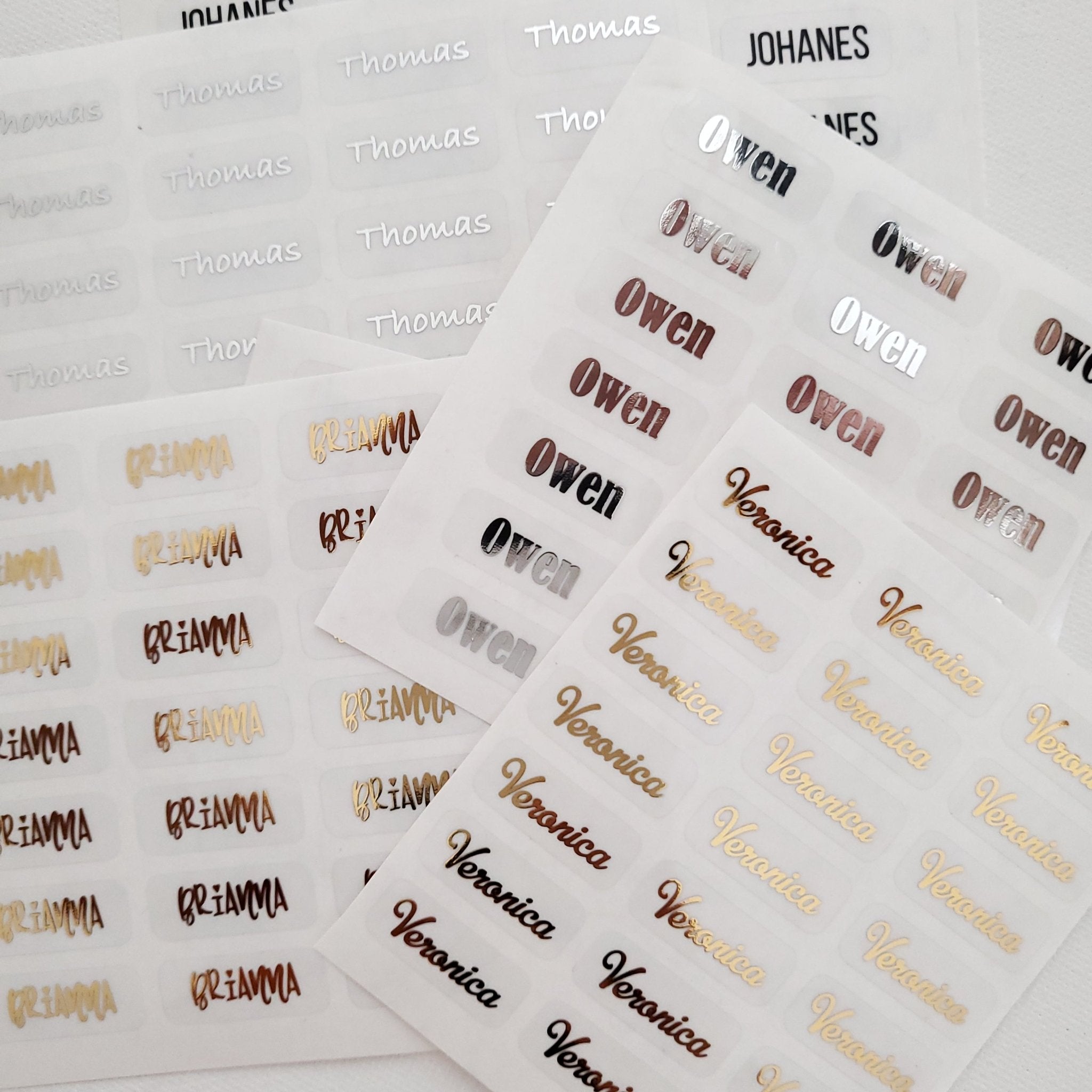 Mini Gold Foiled Kids Name Labels for School Supplies - XOXOKristen