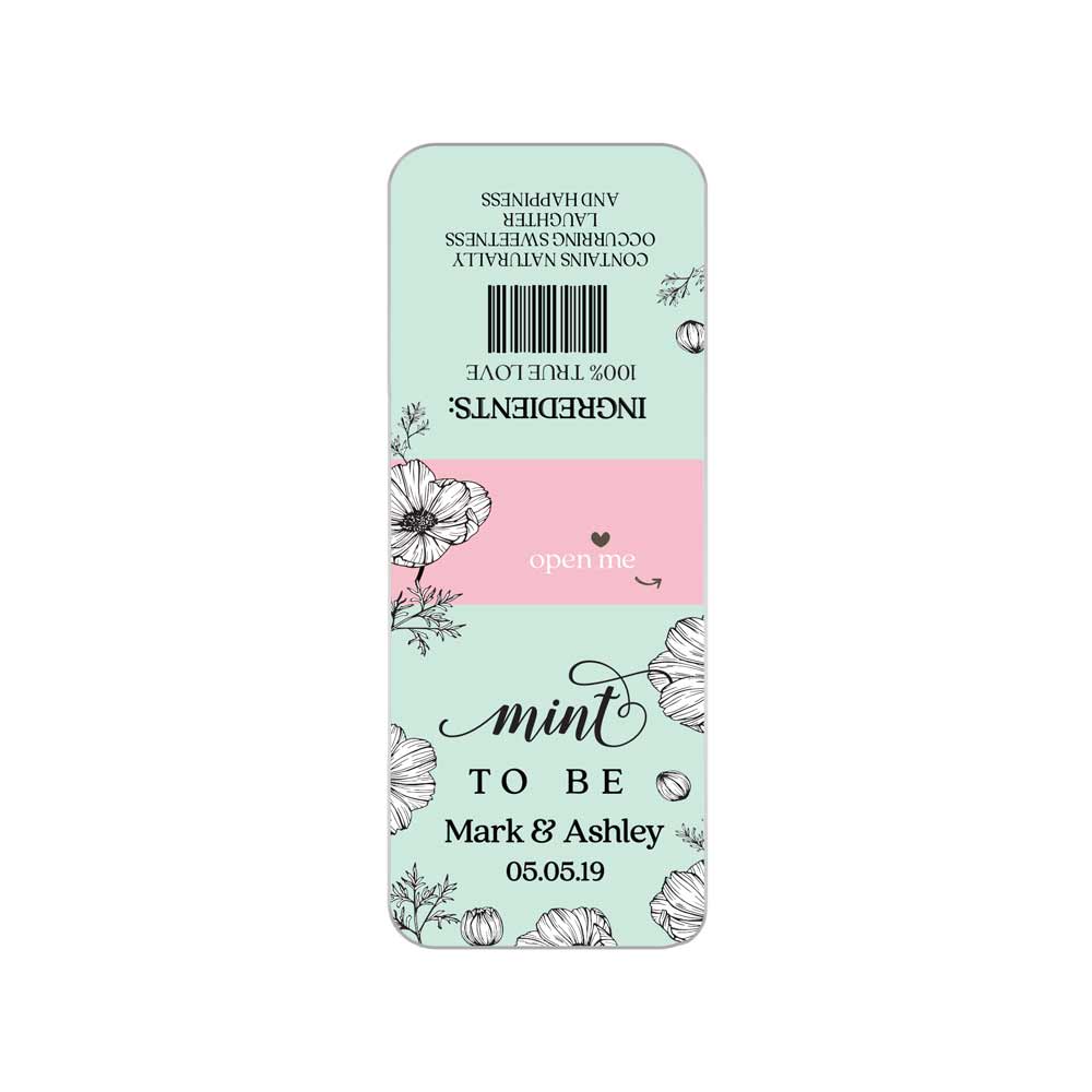 Mint and Pink Wedding Tic Tac Favor Labels - XOXOKristen