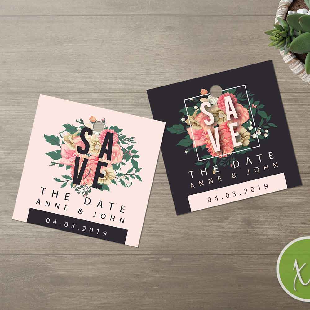 Modern Save the Date Floral Gift Tags - XOXOKristen